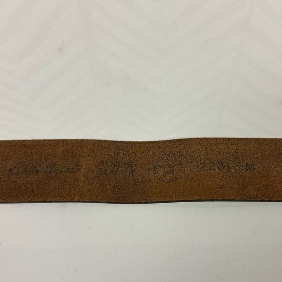 Eddie Bauer Brown Leather Belt Size M Made in the USA - Picture 3 of 8